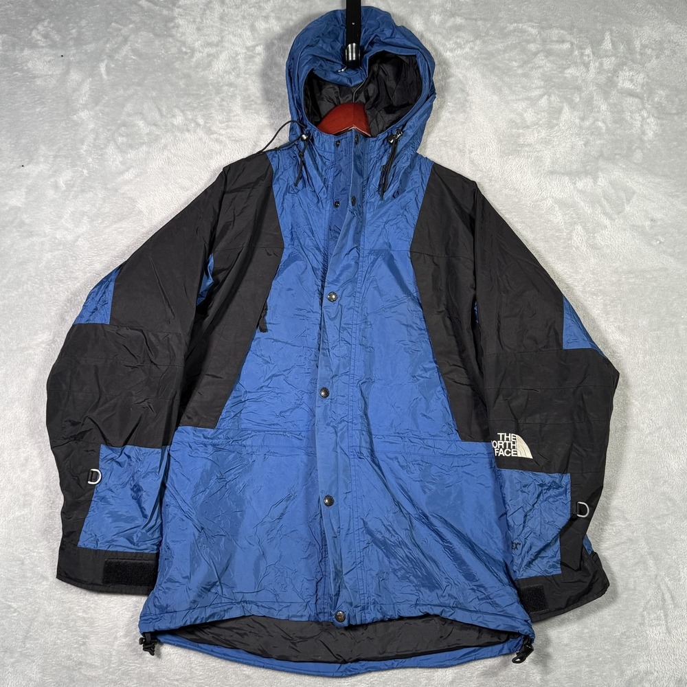 The North Face Gore-Tex Jacket Mens Medium‎ Blue Hooded Ski Shell Waterproof